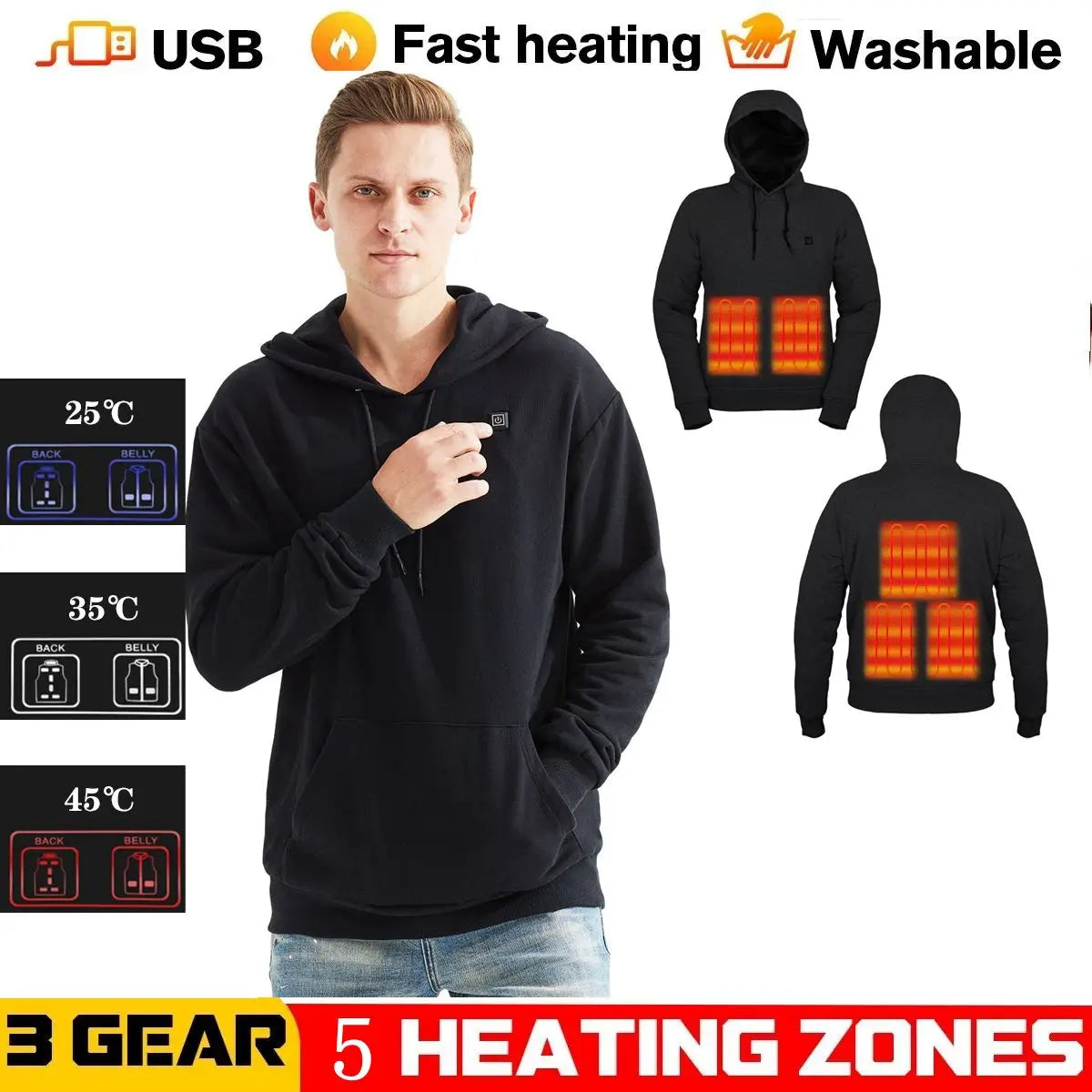 Heated sweatshirt